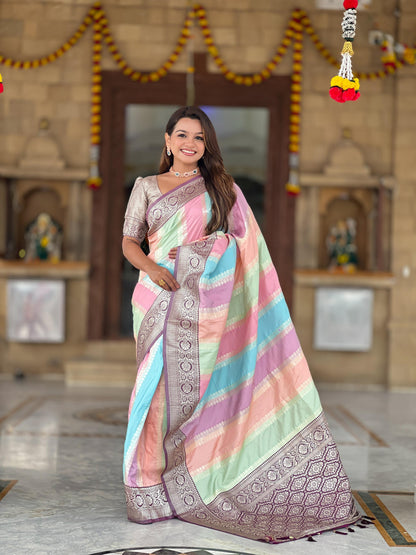 Vedant Vastram Soft Litchi Silk Fancy Jacquard Bollywood Saree - Wine
