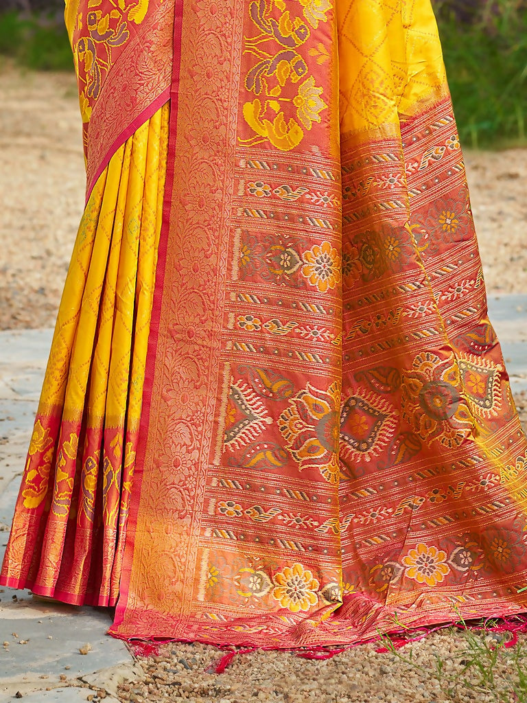 Shree Shyam Fashion Yellow Soft Silk Saree