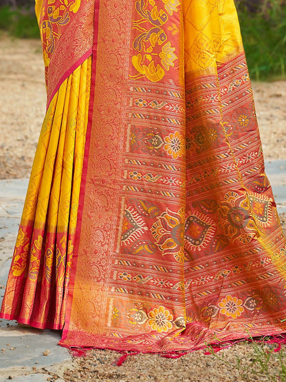 Shree Shyam Fashion Yellow Soft Silk Saree