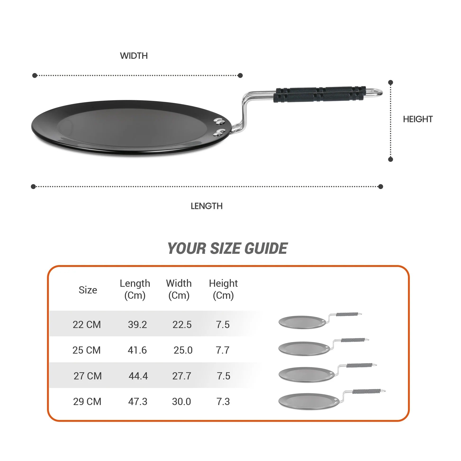 Milton ProCook Hard Anodised Induction Tawa - 25cm