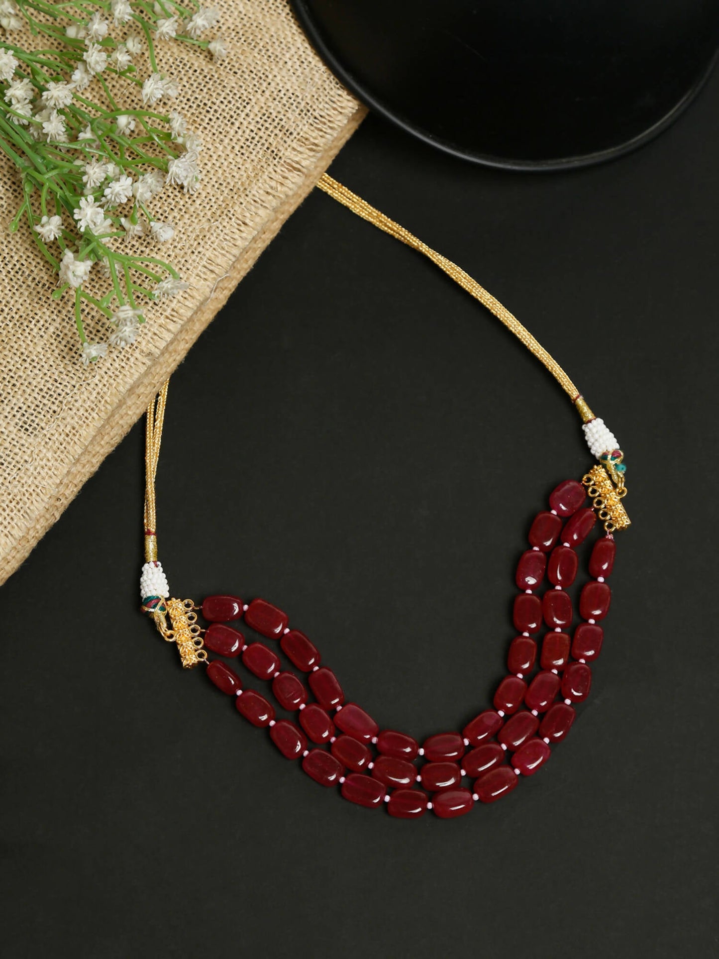 Maroon Choker - Ruby Raang
