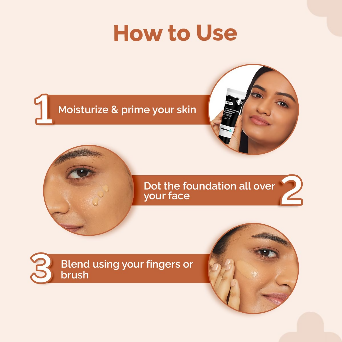 The Derma Co 1% Hyaluronic Hydrating High Coverage Foundation With SPF 40 PA+++ - 04 Caramel - Limited Time Offer