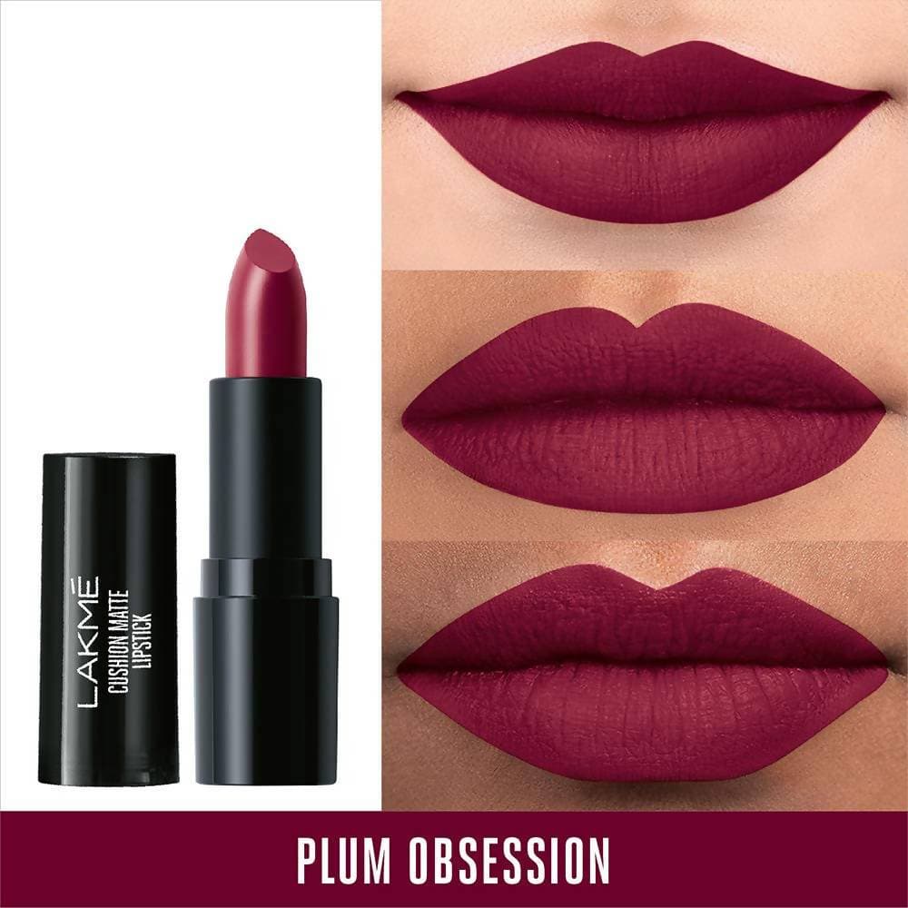 Lakme Cushion Matte Lipstick Plum Obsession - 4.5 gms
