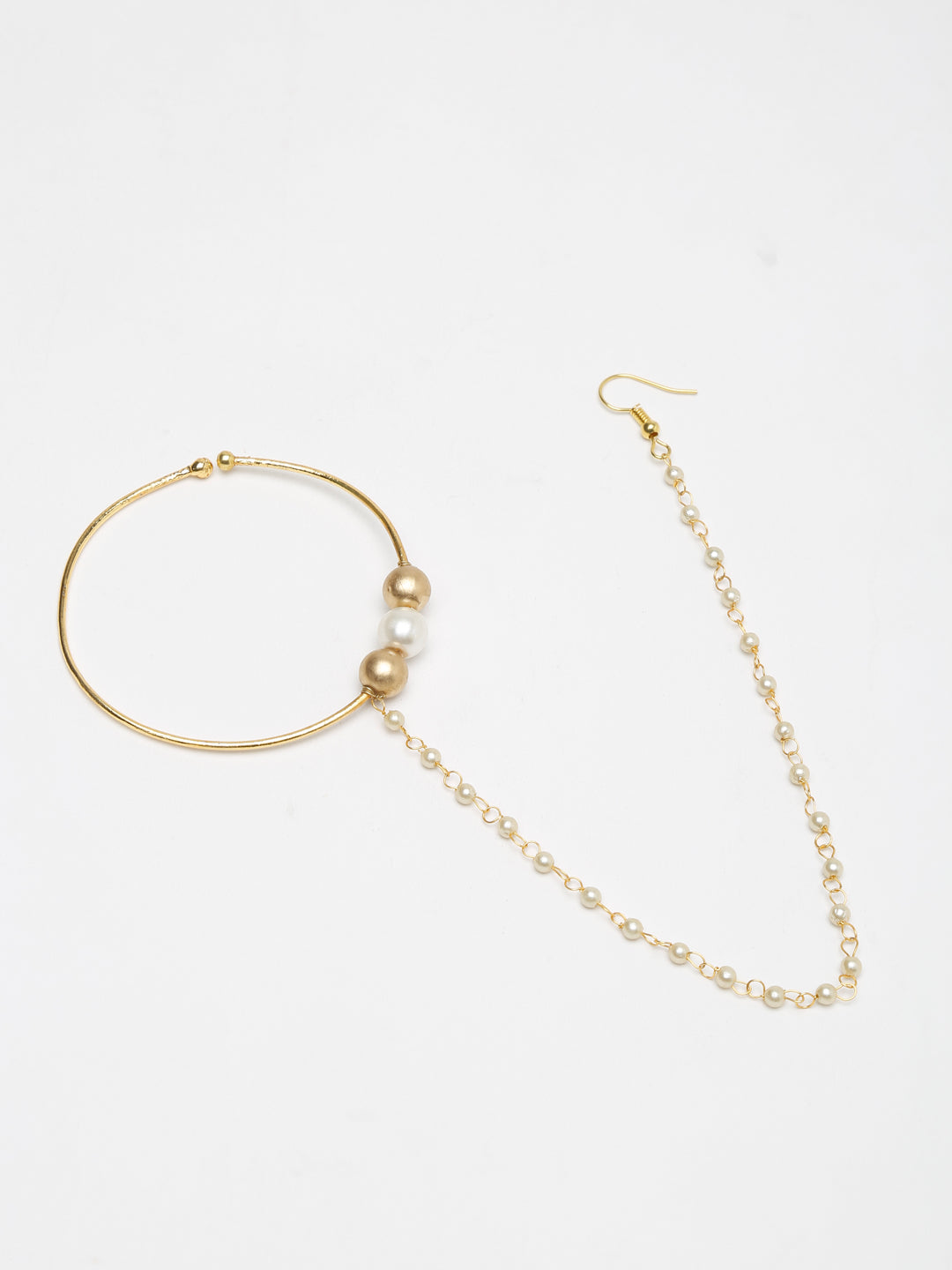 Gold-Polished Stone Nose Ring - Ruby Raang