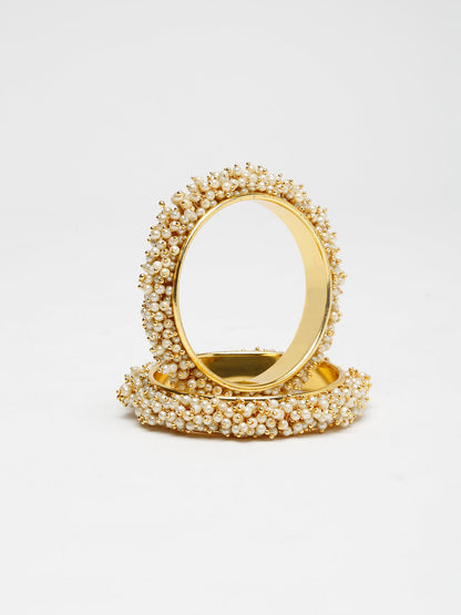 Pearl Embellished Bange Set Of 2 - Ruby Raang