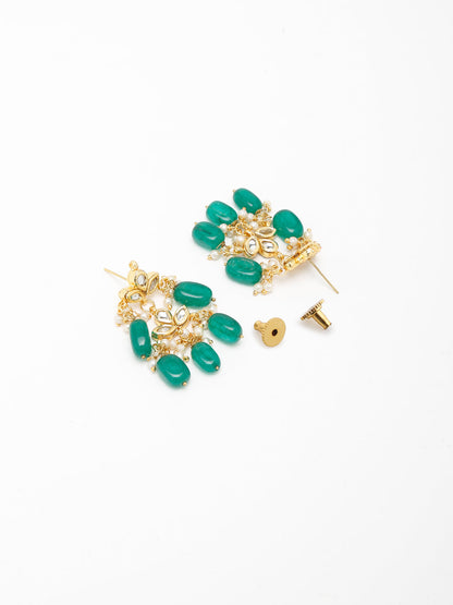 Kundan Neckpiece With Earrings - Ruby Raang