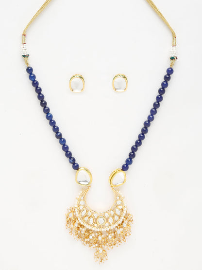 Stone Kundan Neckpiece With Studs - Ruby Raang