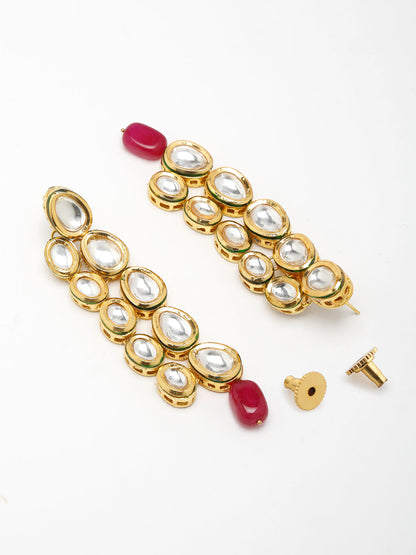 Kundan Neckpiece With Earrings - Ruby Raang