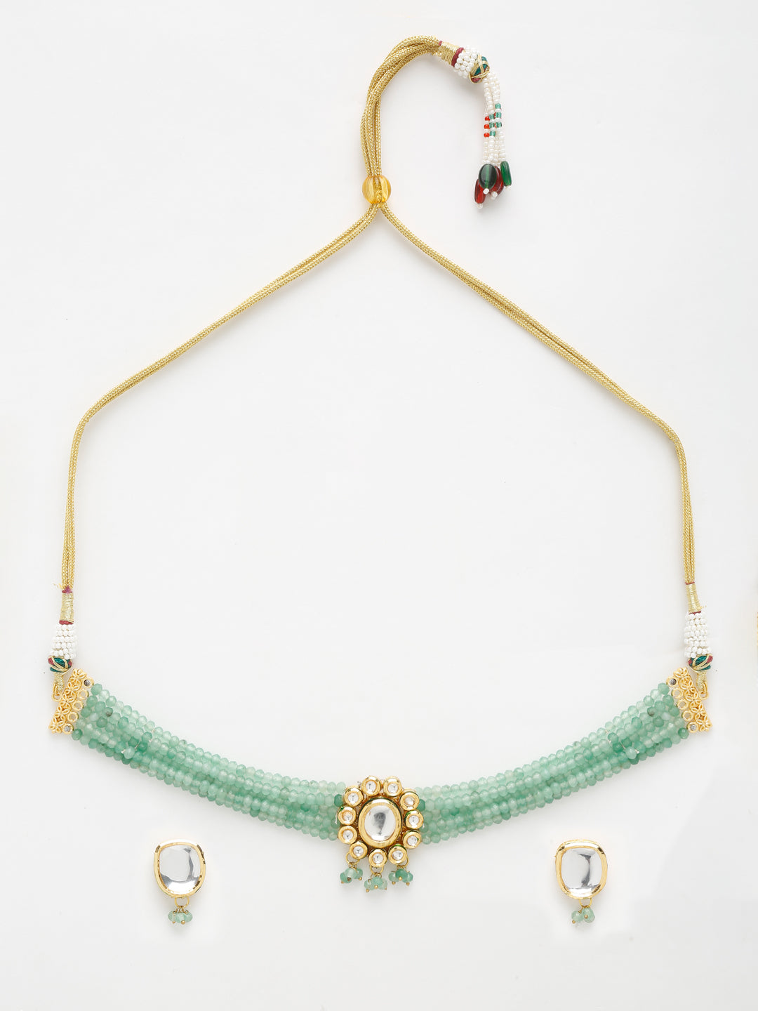 Kundan Choker With Studs - Ruby Raang