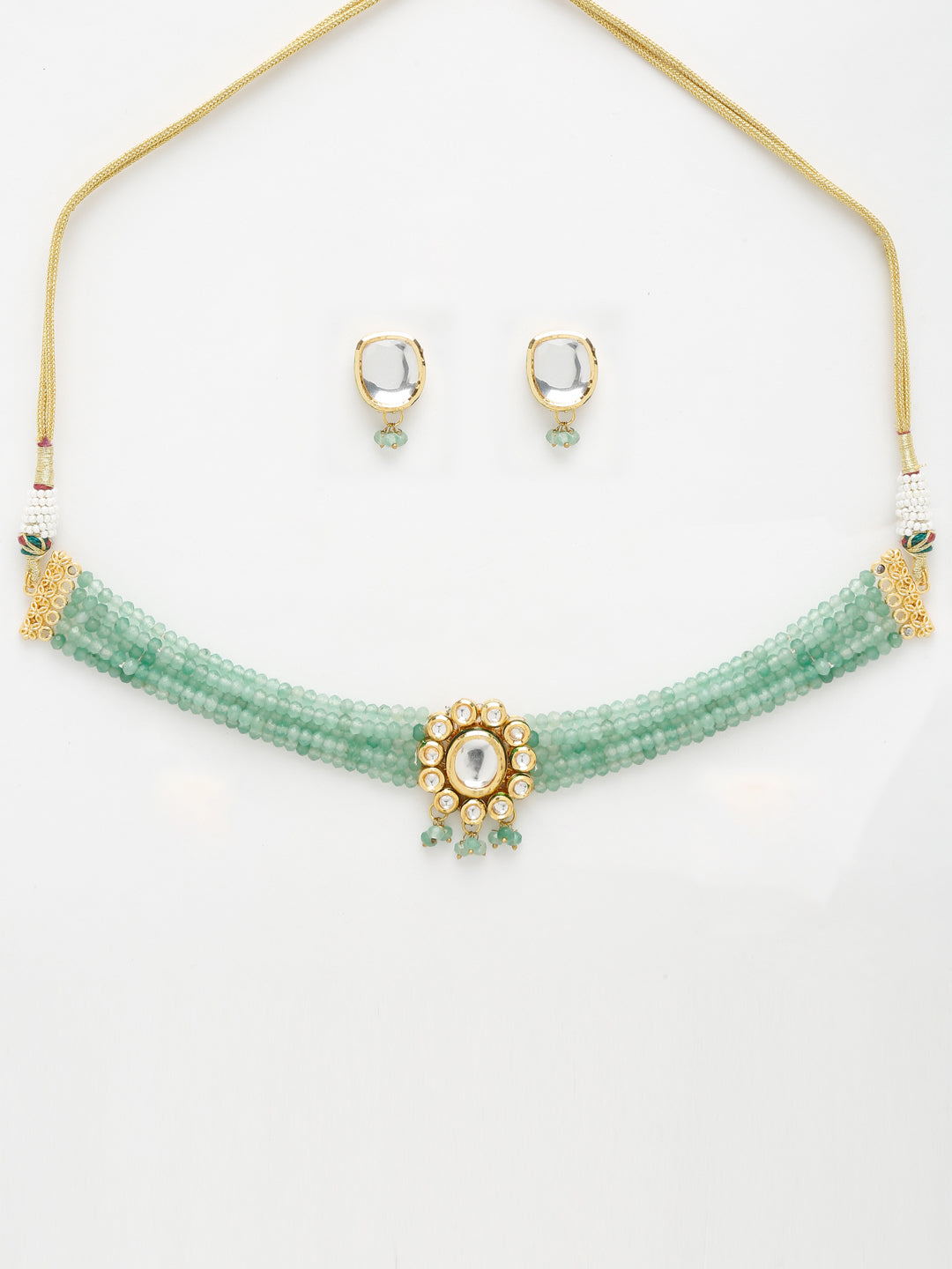 Kundan Choker With Studs - Ruby Raang