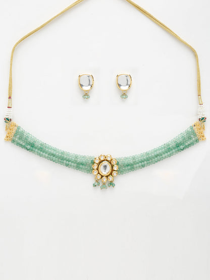 Kundan Choker With Studs - Ruby Raang