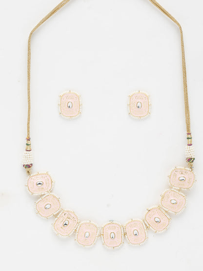 Kundan Choker With Pearls, Earrings & Maang Tikka - Ruby Raang