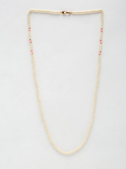 Stone And Gold-Polished Mask Chain - Ruby Raang