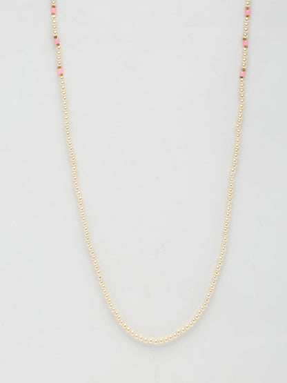 Stone And Gold-Polished Mask Chain - Ruby Raang