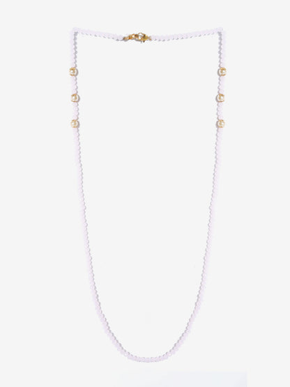 Stone And Gold-Polished Mask Chain - Ruby Raang