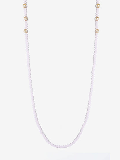 Stone And Gold-Polished Mask Chain - Ruby Raang