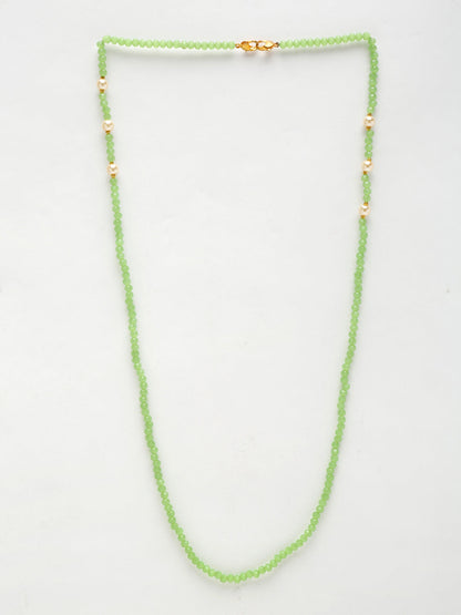Stone And Gold-Polished Mask Chain - Ruby Raang