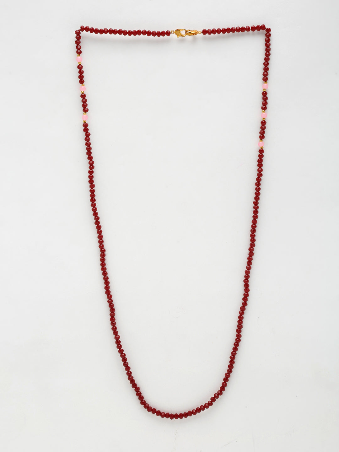 Stone And Gold-Polished Mask Chain - Ruby Raang