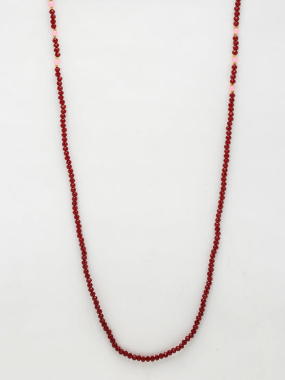 Stone And Gold-Polished Mask Chain - Ruby Raang