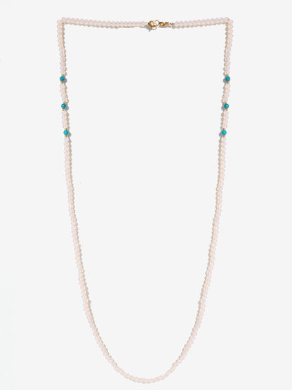 Stone And Gold-Polished Mask Chain - Ruby Raang