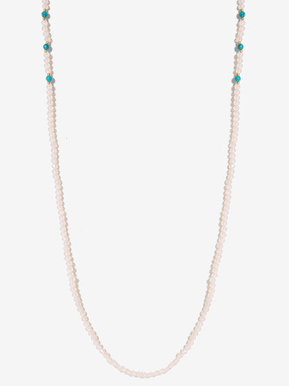 Stone And Gold-Polished Mask Chain - Ruby Raang