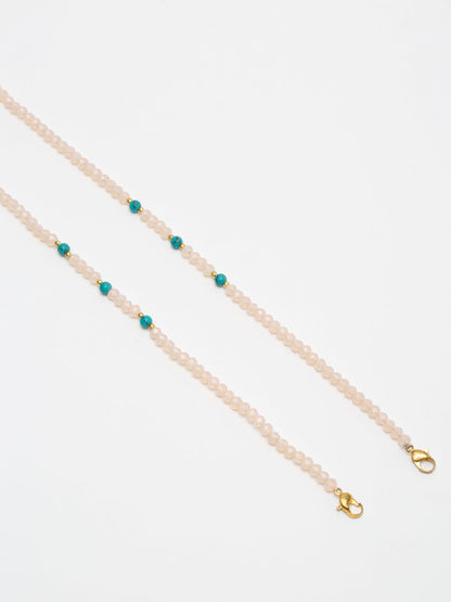 Stone And Gold-Polished Mask Chain - Ruby Raang