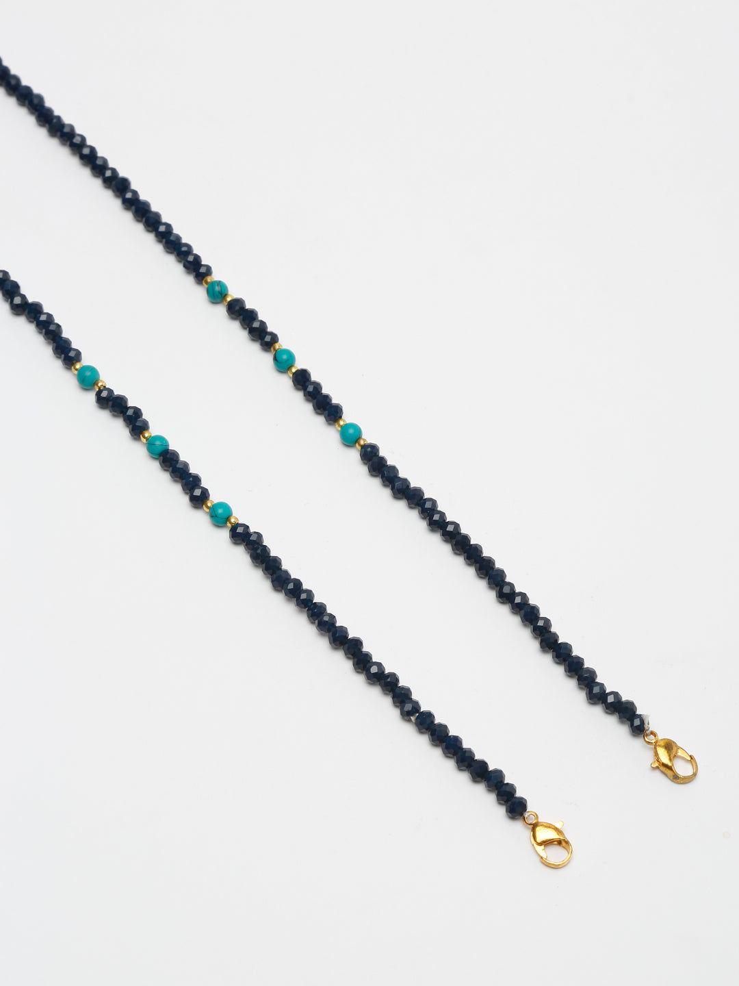 Stone And Gold-Polished Mask Chain - Ruby Raang