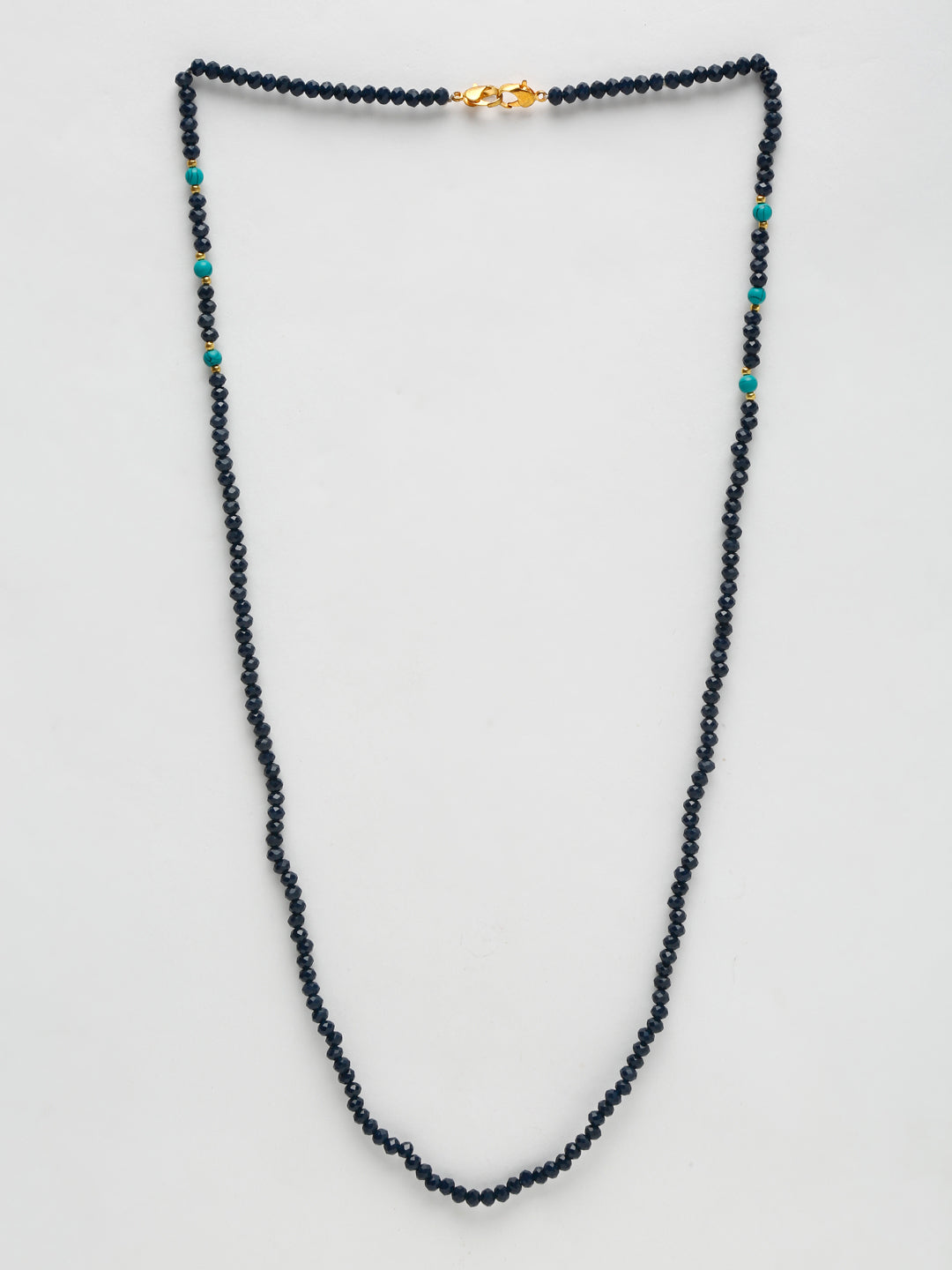 Stone And Gold-Polished Mask Chain - Ruby Raang