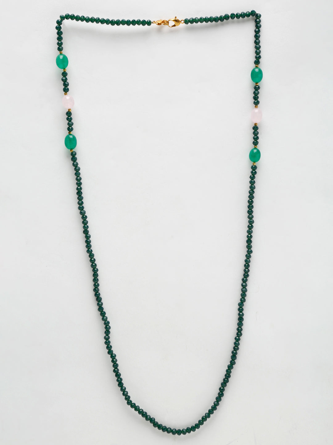 Stone And Gold-Polished Mask Chain - Ruby Raang