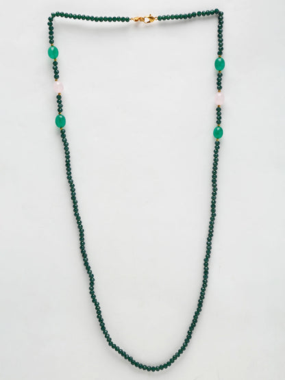Stone And Gold-Polished Mask Chain - Ruby Raang