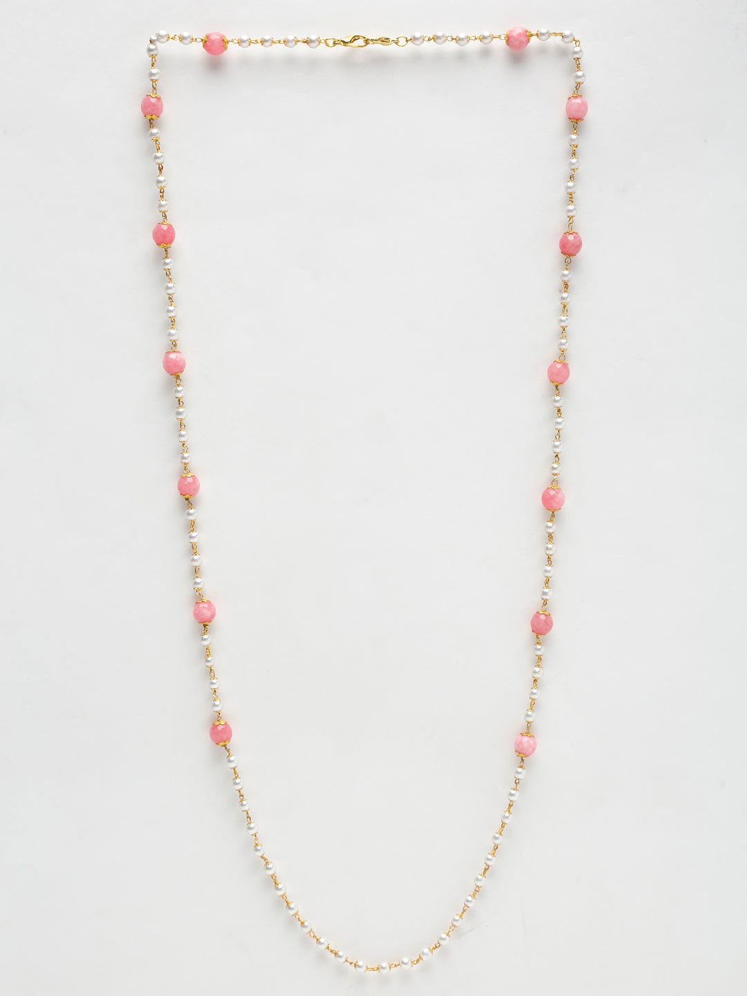 Stone And Gold-Polished Mask Chain - Ruby Raang