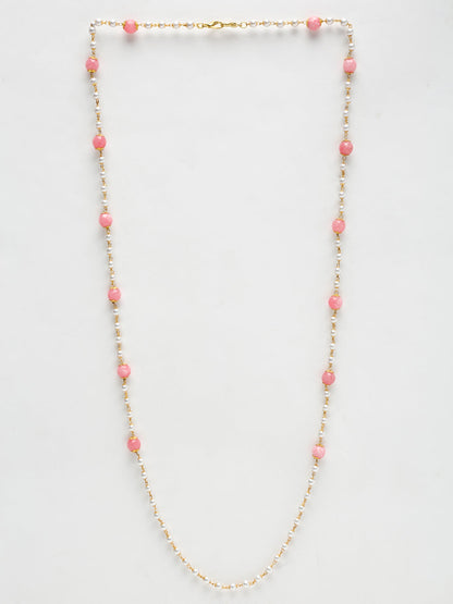 Stone And Gold-Polished Mask Chain - Ruby Raang