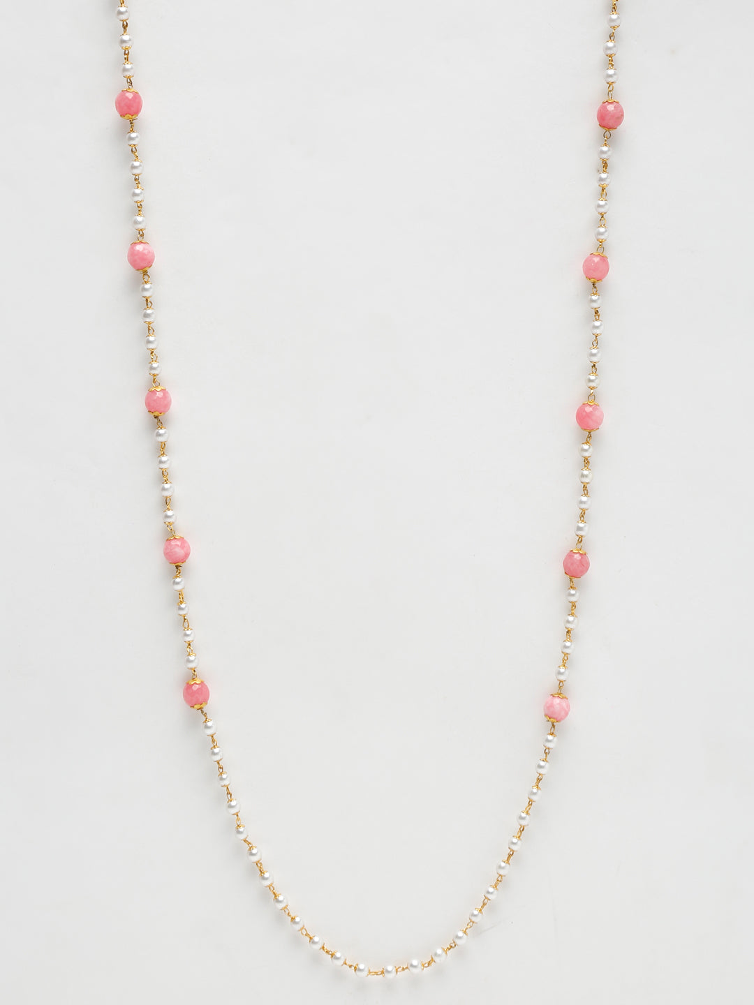 Stone And Gold-Polished Mask Chain - Ruby Raang