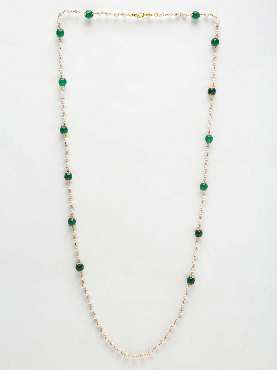 Stone And Gold-Polished Mask Chain - Ruby Raang