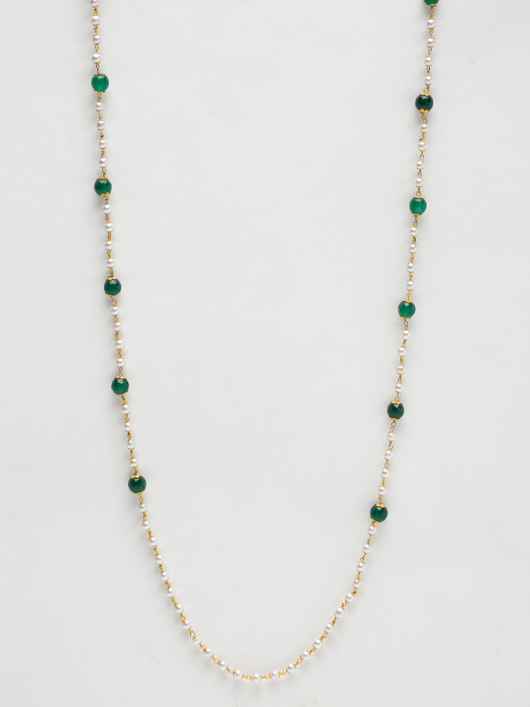 Stone And Gold-Polished Mask Chain - Ruby Raang