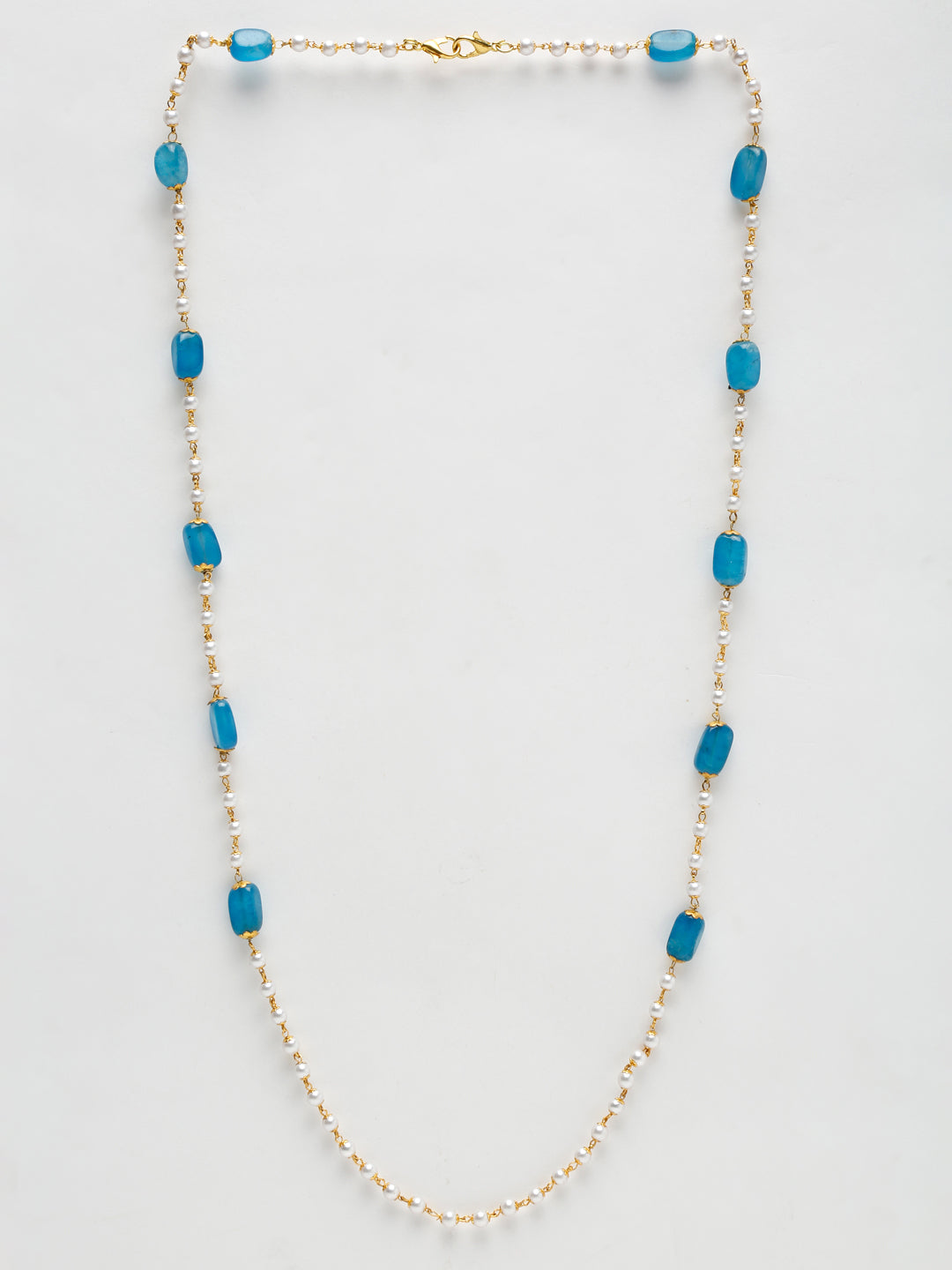 Stone And Gold-Polished Mask Chain - Ruby Raang