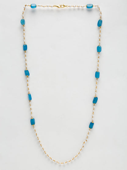 Stone And Gold-Polished Mask Chain - Ruby Raang