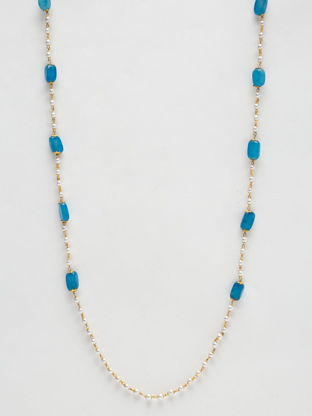 Stone And Gold-Polished Mask Chain - Ruby Raang