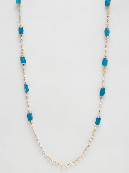 Stone And Gold-Polished Mask Chain - Ruby Raang