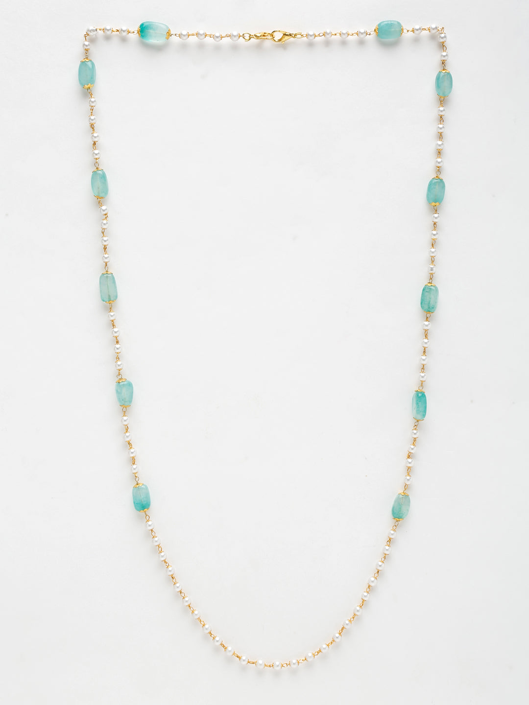 Stone And Gold-Polished Mask Chain - Ruby Raang