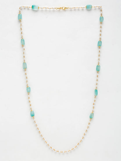 Stone And Gold-Polished Mask Chain - Ruby Raang