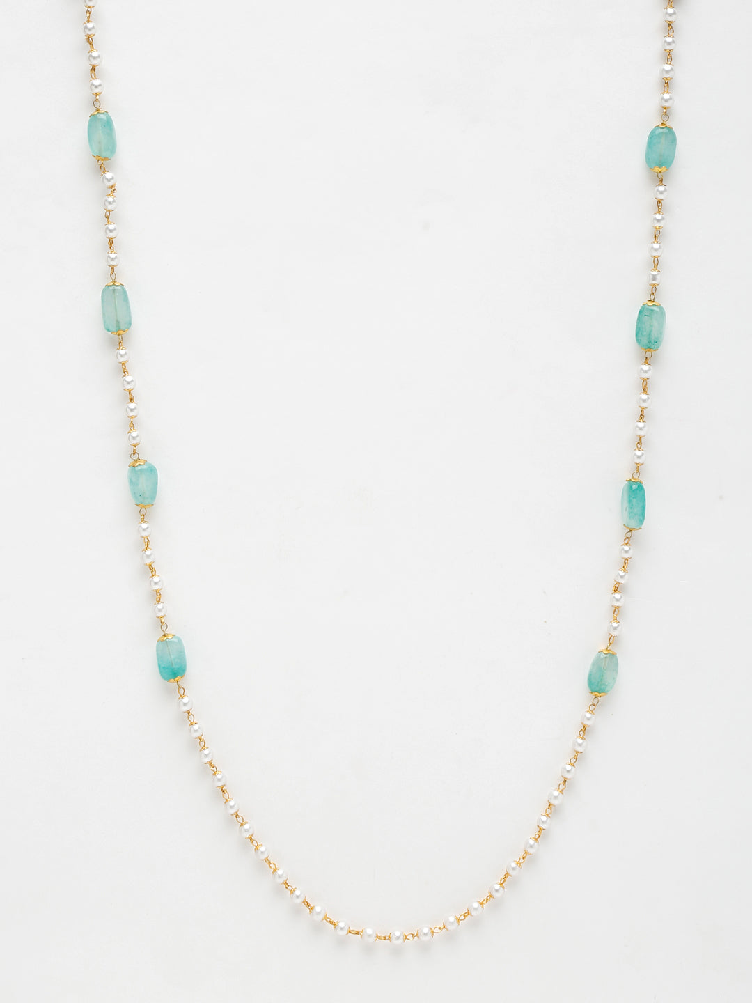 Stone And Gold-Polished Mask Chain - Ruby Raang