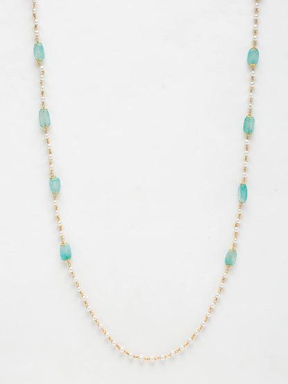 Stone And Gold-Polished Mask Chain - Ruby Raang