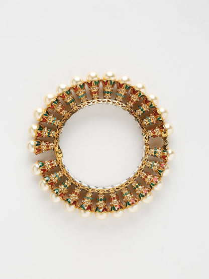 Multi Embellished Bangle Set Of 2 - Ruby Raang