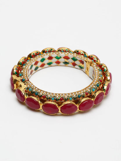 Single Multi Embellished Bangle - Ruby Raang