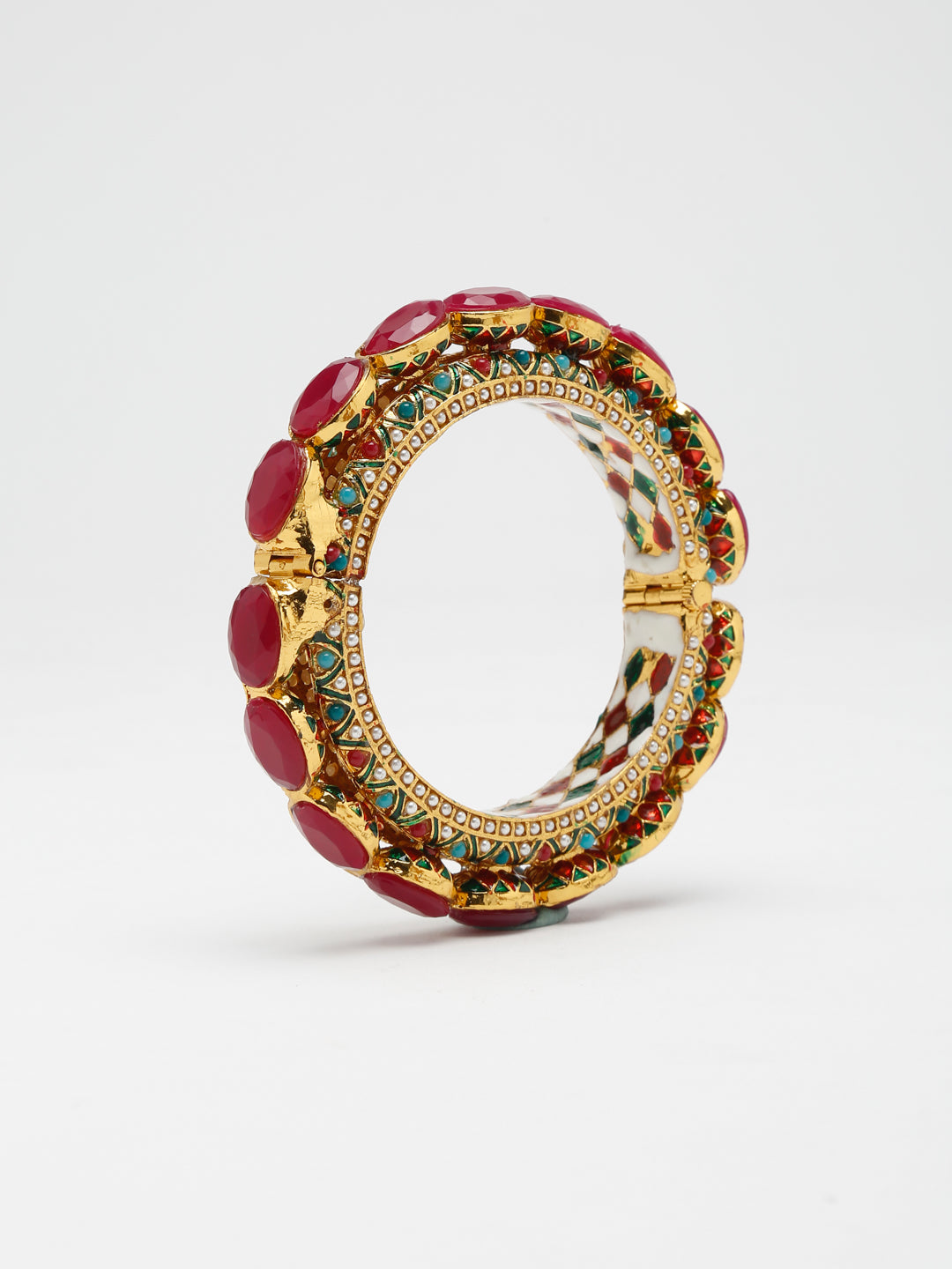 Single Multi Embellished Bangle - Ruby Raang