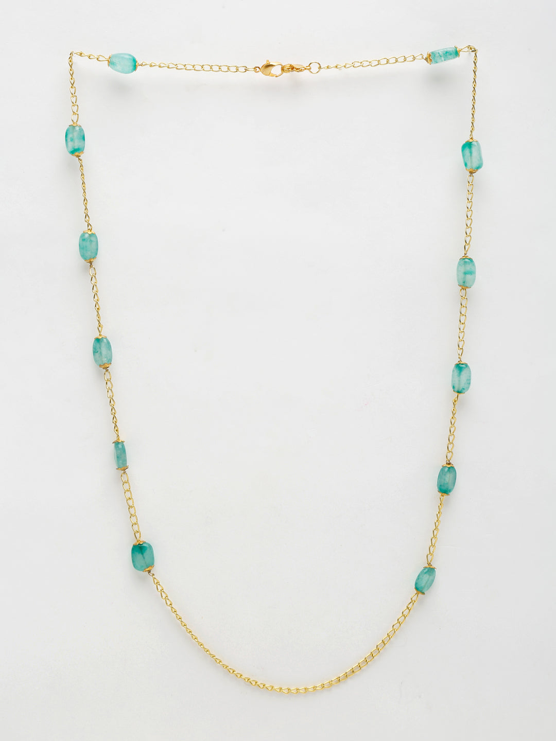 Stone And Gold-Polished Mask Chain - Ruby Raang