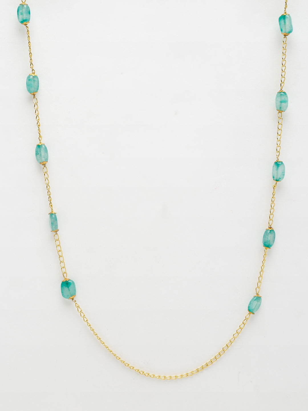 Stone And Gold-Polished Mask Chain - Ruby Raang