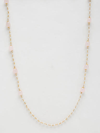 Stone And Gold-Polished Mask Chain - Ruby Raang