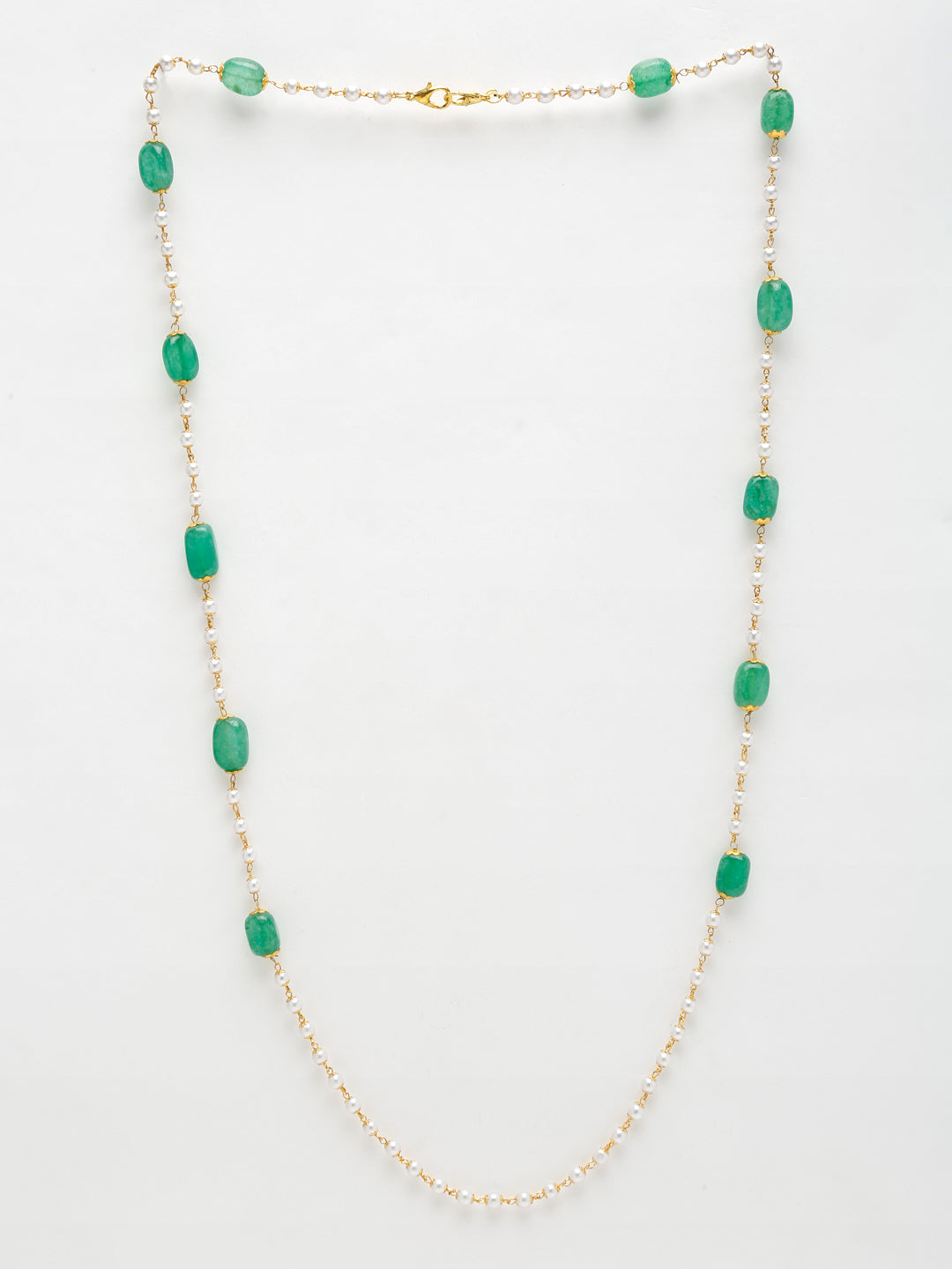 Stone And Gold-Polished Mask Chain - Ruby Raang